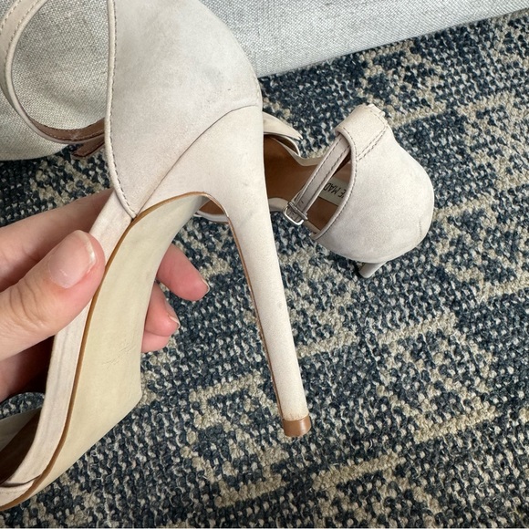 Steve Madden Blush Pink Nubuck Leather Bow Stiletto Heels 7.5 - Picture 13 of 14